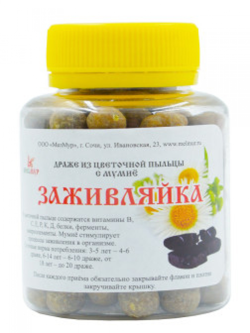 Драже из цветочной пыльцы с мумиё "Заживляйка" 95г