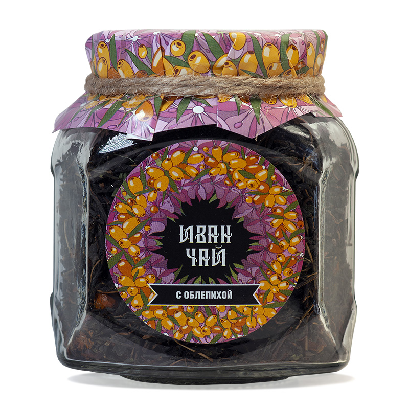 Чайный напиток "Иван-чай" листовой ферментированный с облепихой, банка 50г
